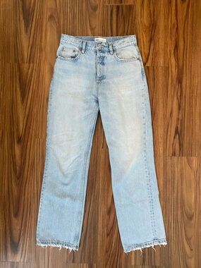 Zara Light Blue Women's Straight-Leg Jeans